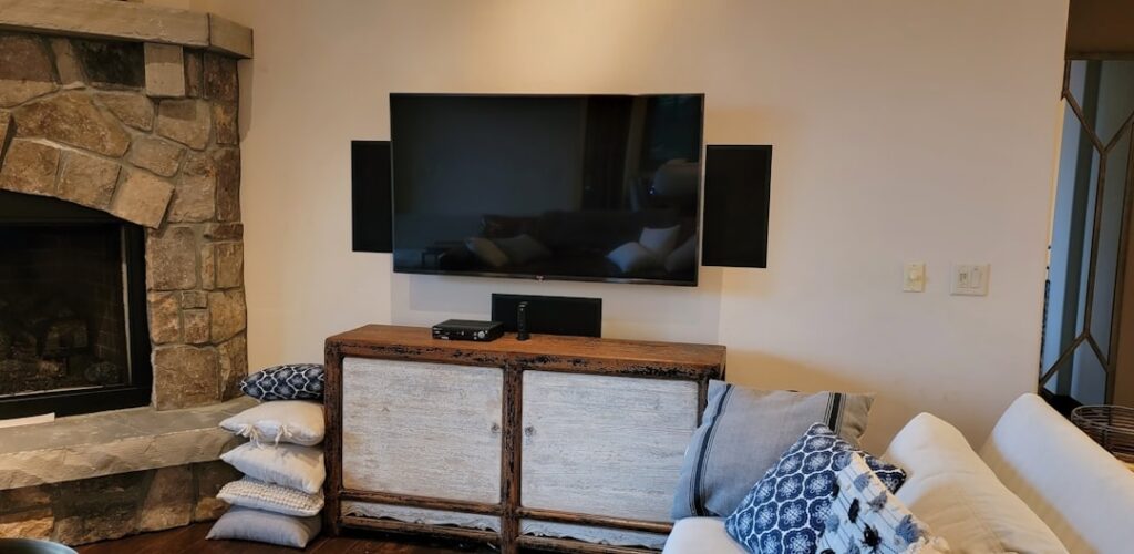 Wall mounted television and home theatre installation